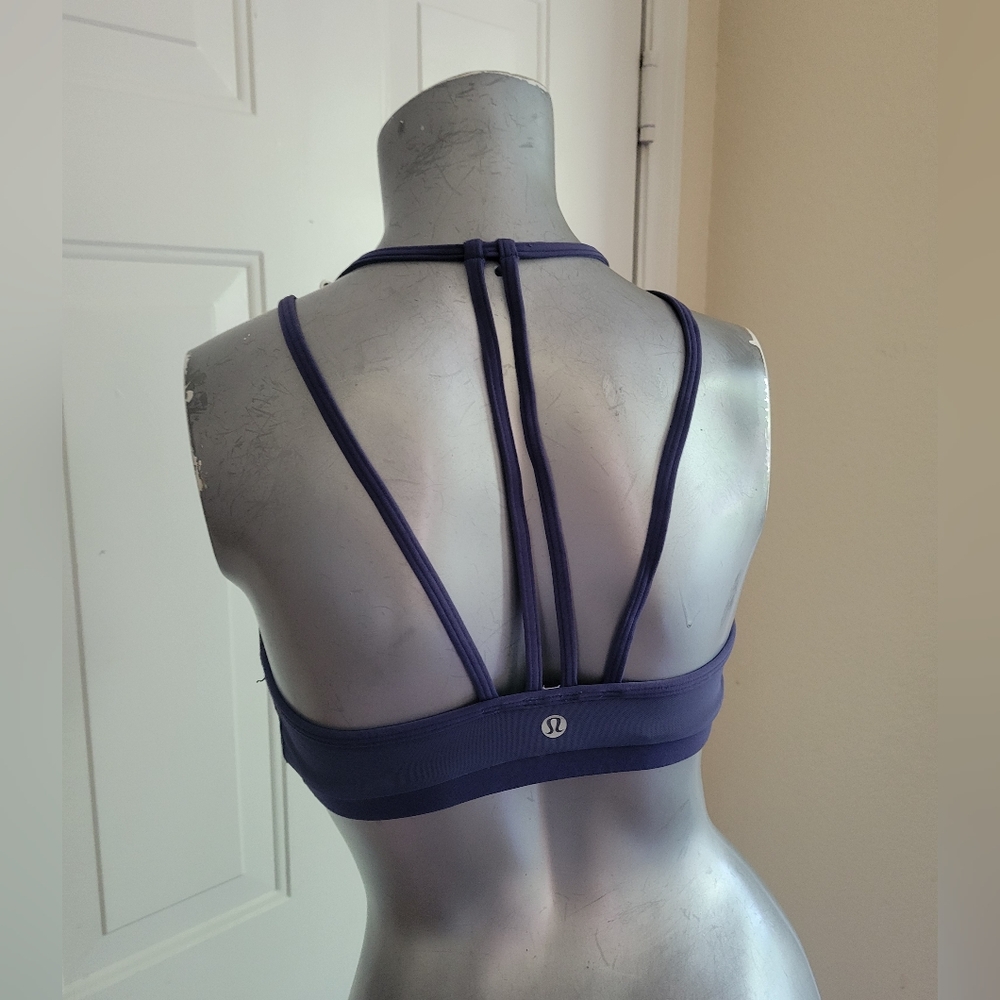 lululemon athletica Purple Strappy Sports Bra Mesh On Front 8